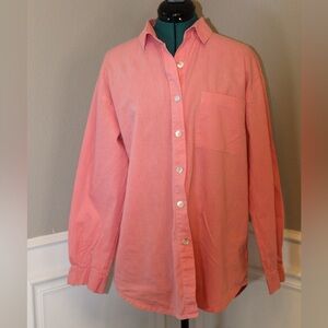 Spiegel Coral Pink Button Down Linen Shirt Long Sleeve Women’s Large
